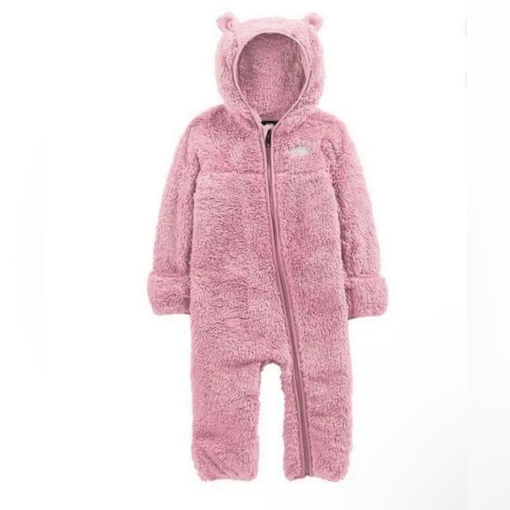 The North Face Pink Fleece / teddy Baby Bear onesie